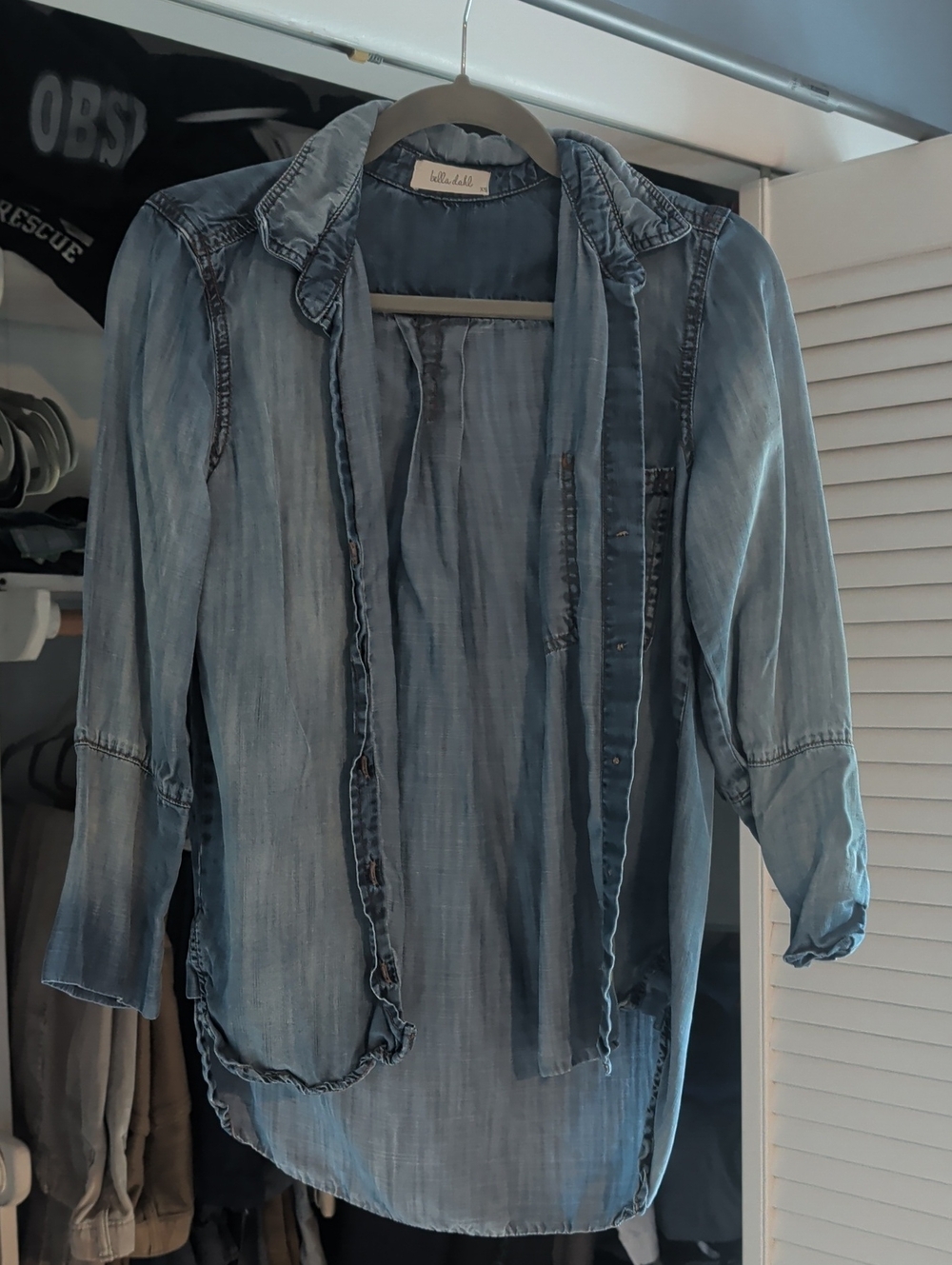 Bella Dahl Washed Blue Denim Shirt Jacket